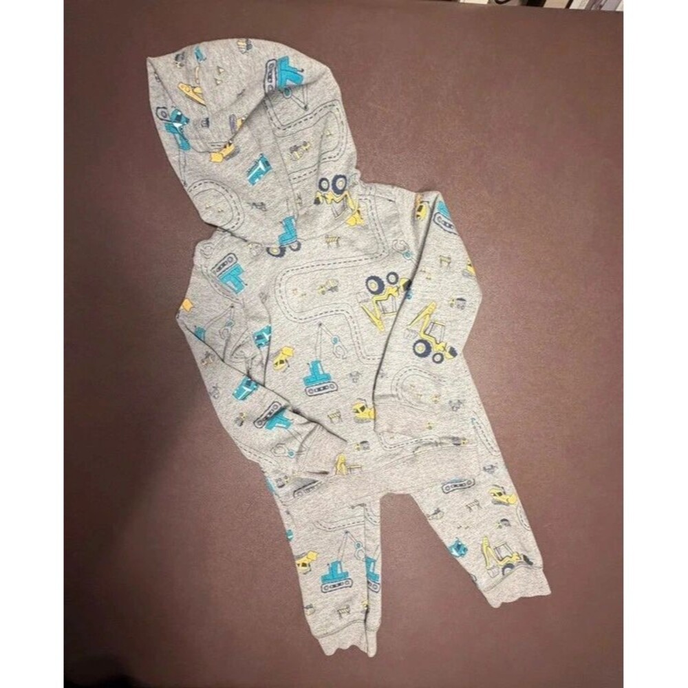 Carters 24 month Boys construction hoodie and pants outfit